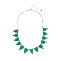 Hunter Green Enamel Geo Pendants Necklace